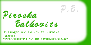 piroska balkovits business card